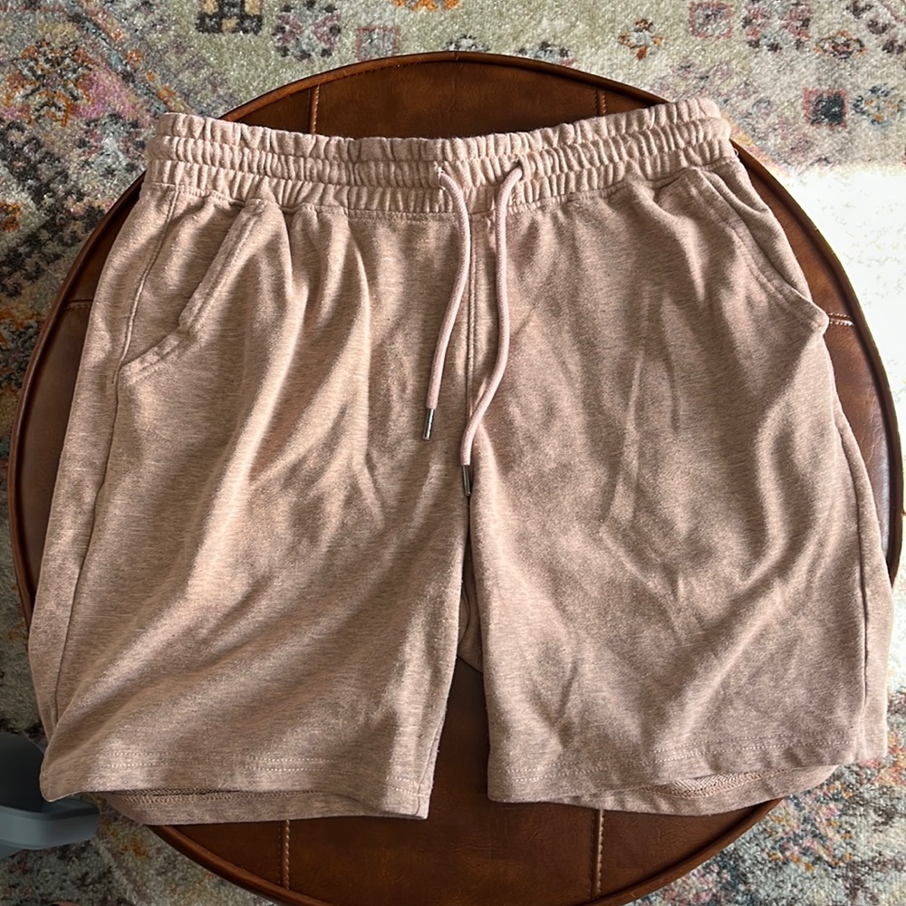 Mens sweat shorts with pockets, mauve, size M